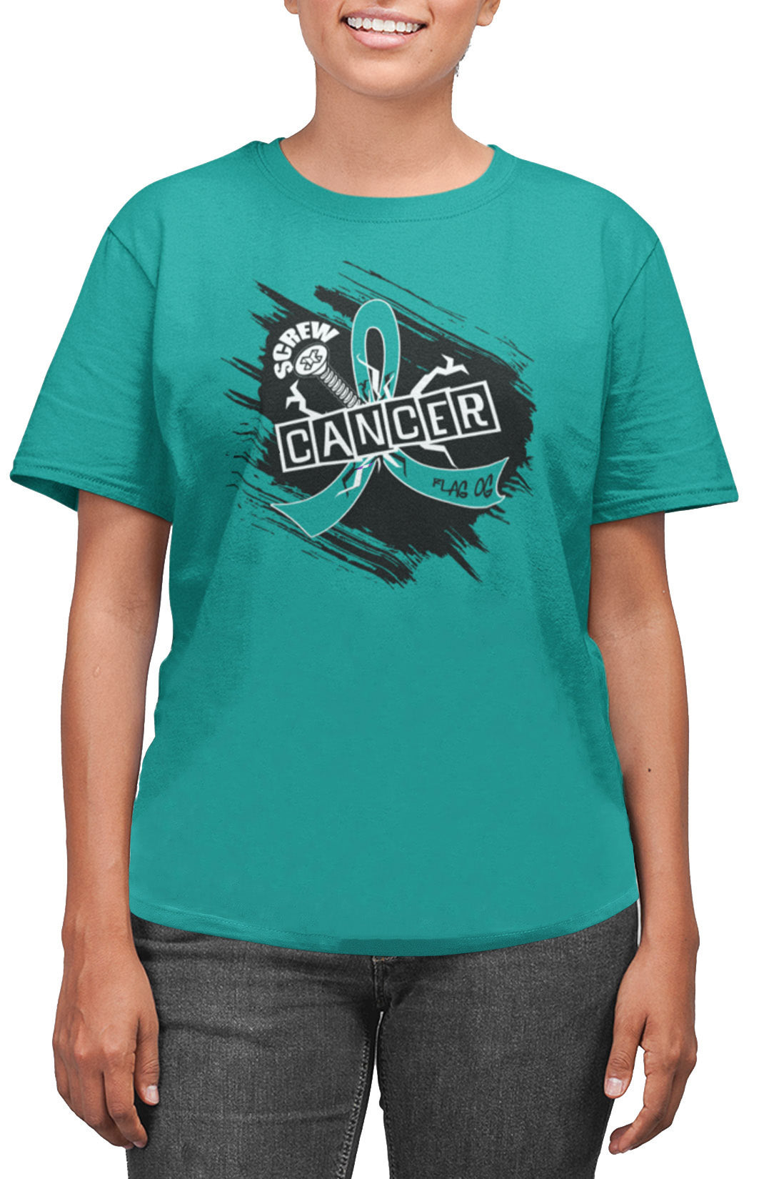 Screw Cancer Unisex T-Shirt - Teal