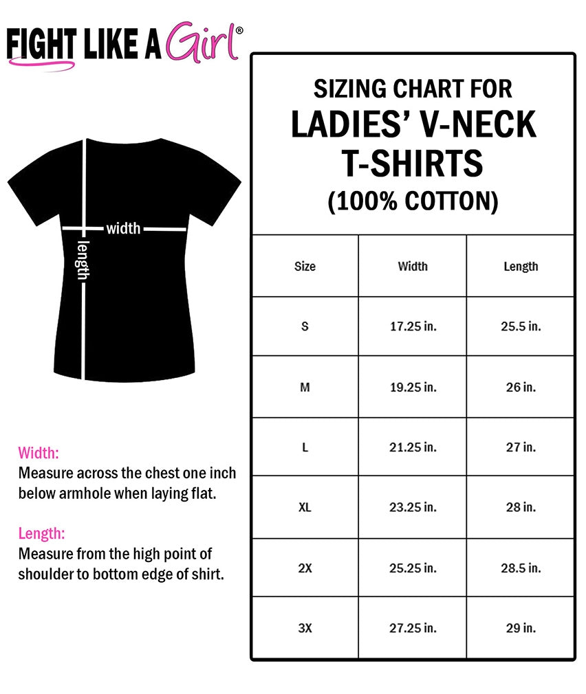 Ladies V-Neck Size Chart