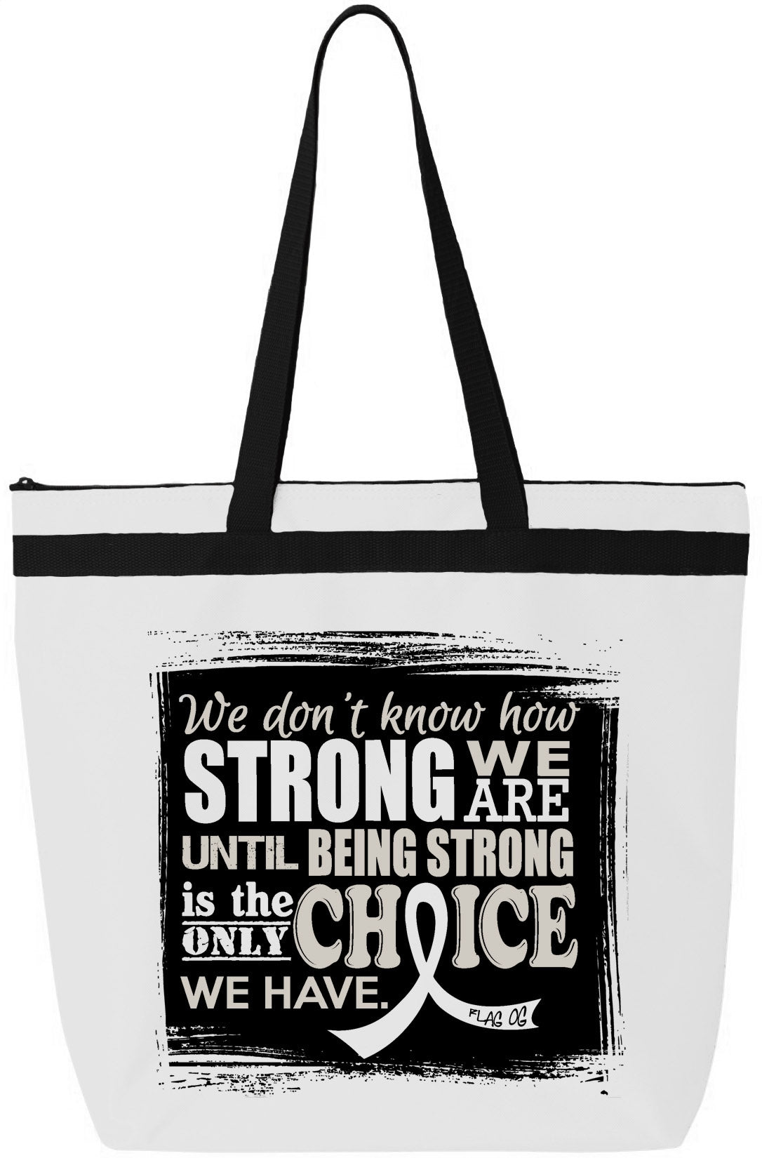 "How Strong We Are" Darcey Tote Bag - White