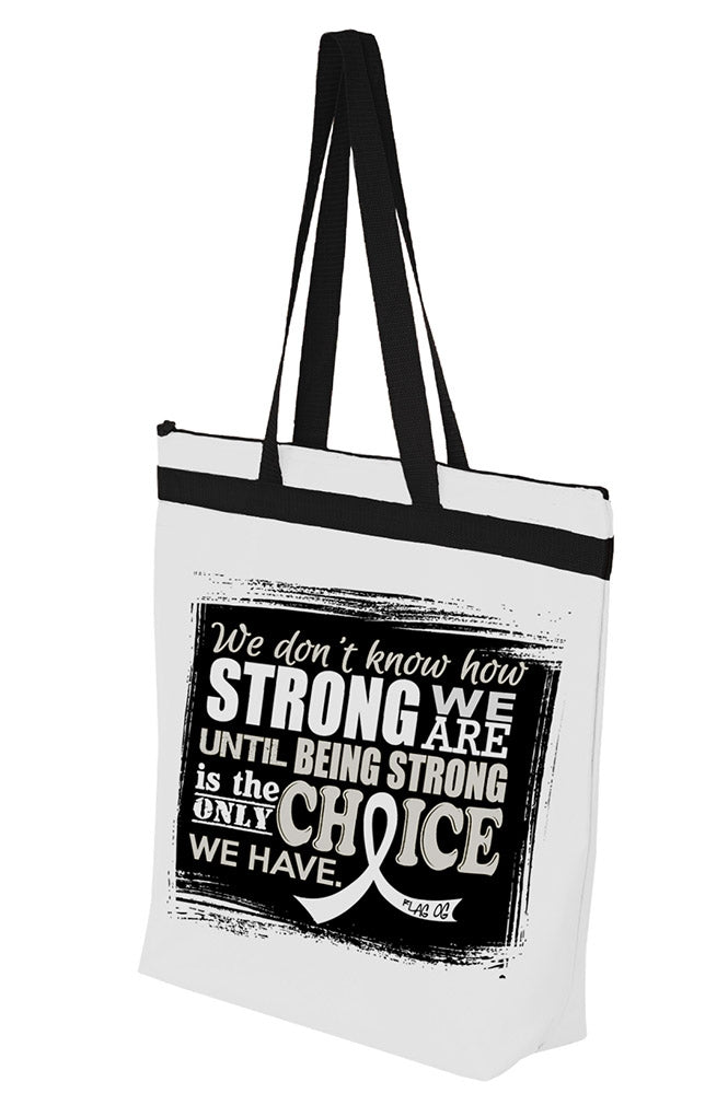 "How Strong We Are" Darcey Tote Bag - White