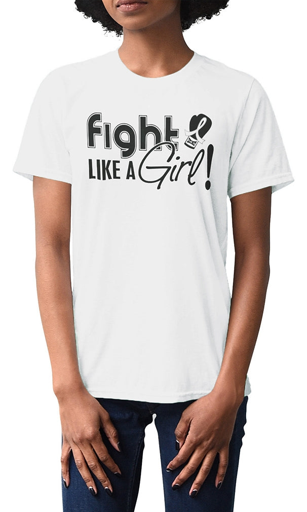 "Fight Like a Girl Signature" Unisex T-Shirt - White
