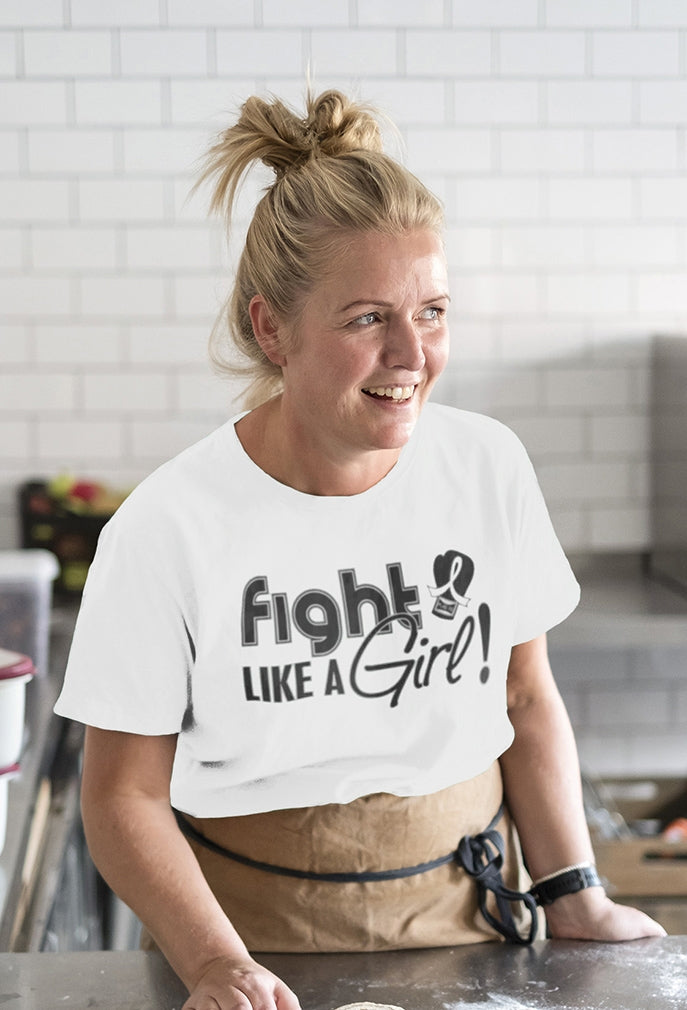 "Fight Like a Girl Signature" Unisex T-Shirt - White