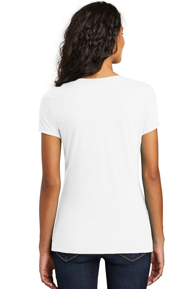 "Fight Like a Girl Statements" Ladies' V-Neck T-Shirt - White Frost