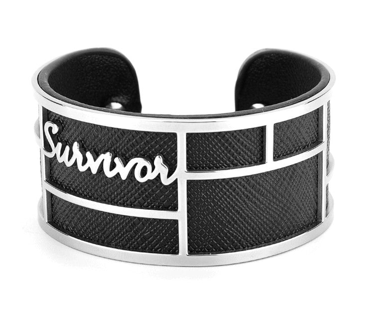 Survivor Wide Cuff Bracelet - Black (Discontinued)