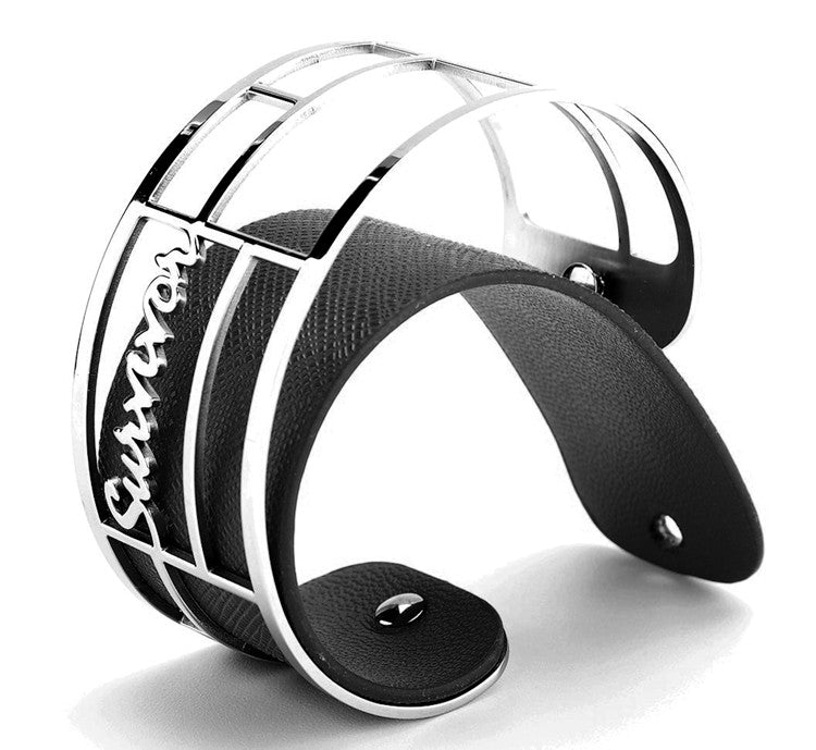 Survivor Wide Cuff Bracelet - Black (Discontinued)
