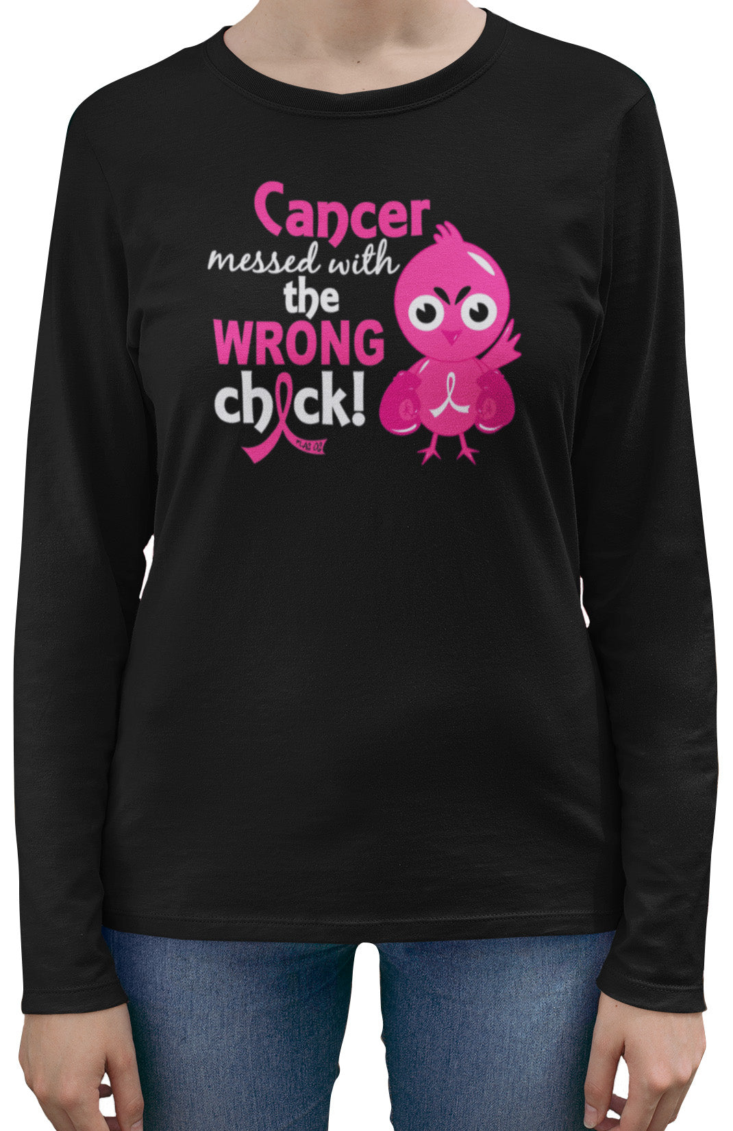 Wrong Chick Women's Long Sleeve T-Shirt - Black w/ Pink