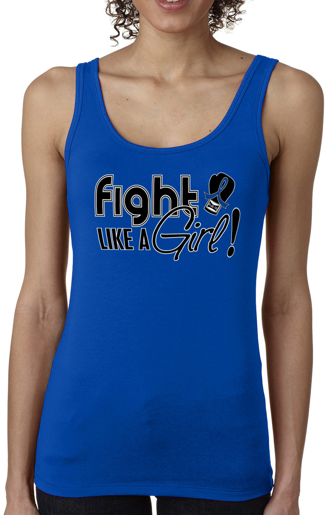 Fight Like a Girl Signature Women's Stretch Tank Top - Blue