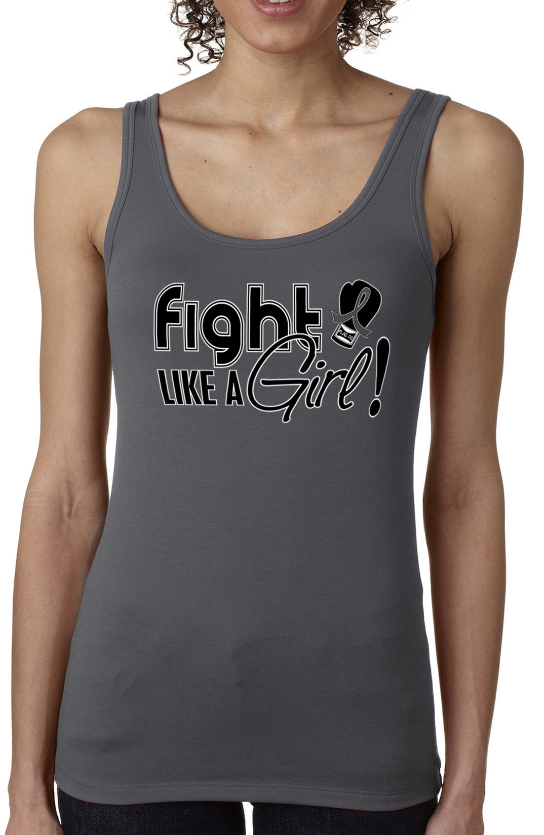 Fight Like a Girl Signature Women's Stretch Tank Top - Grey