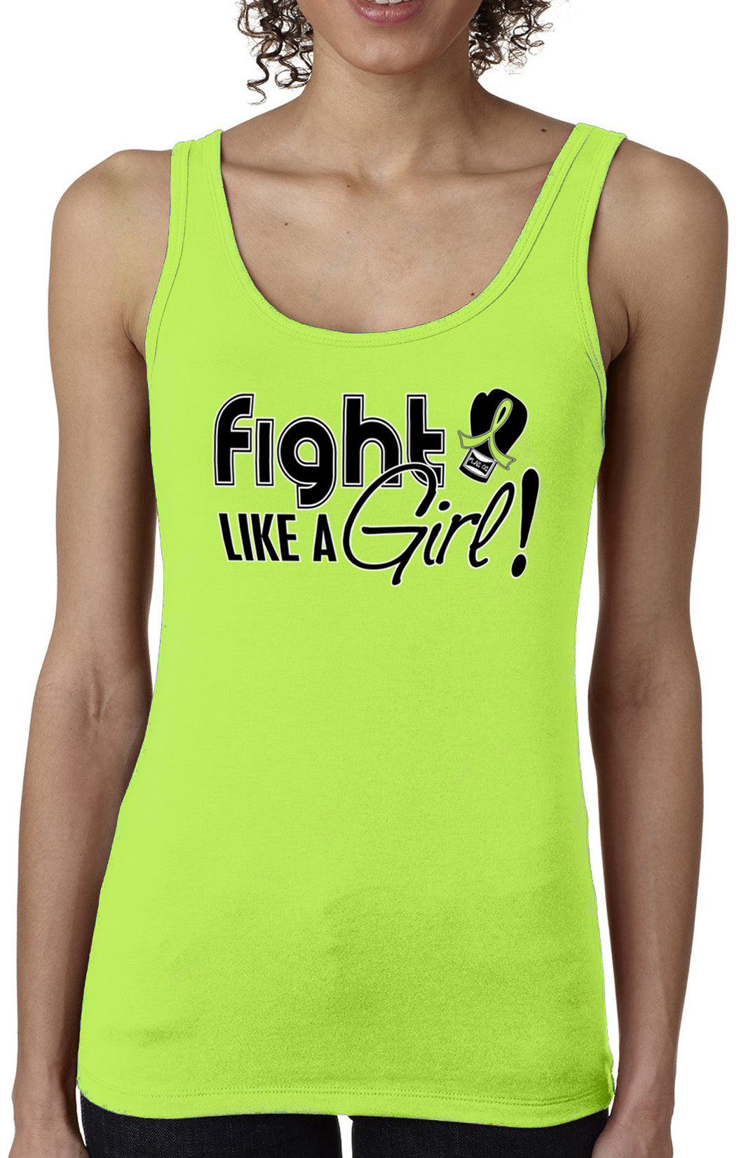 Fight Like a Girl Signature Women's Stretch Tank Top - Lime Green