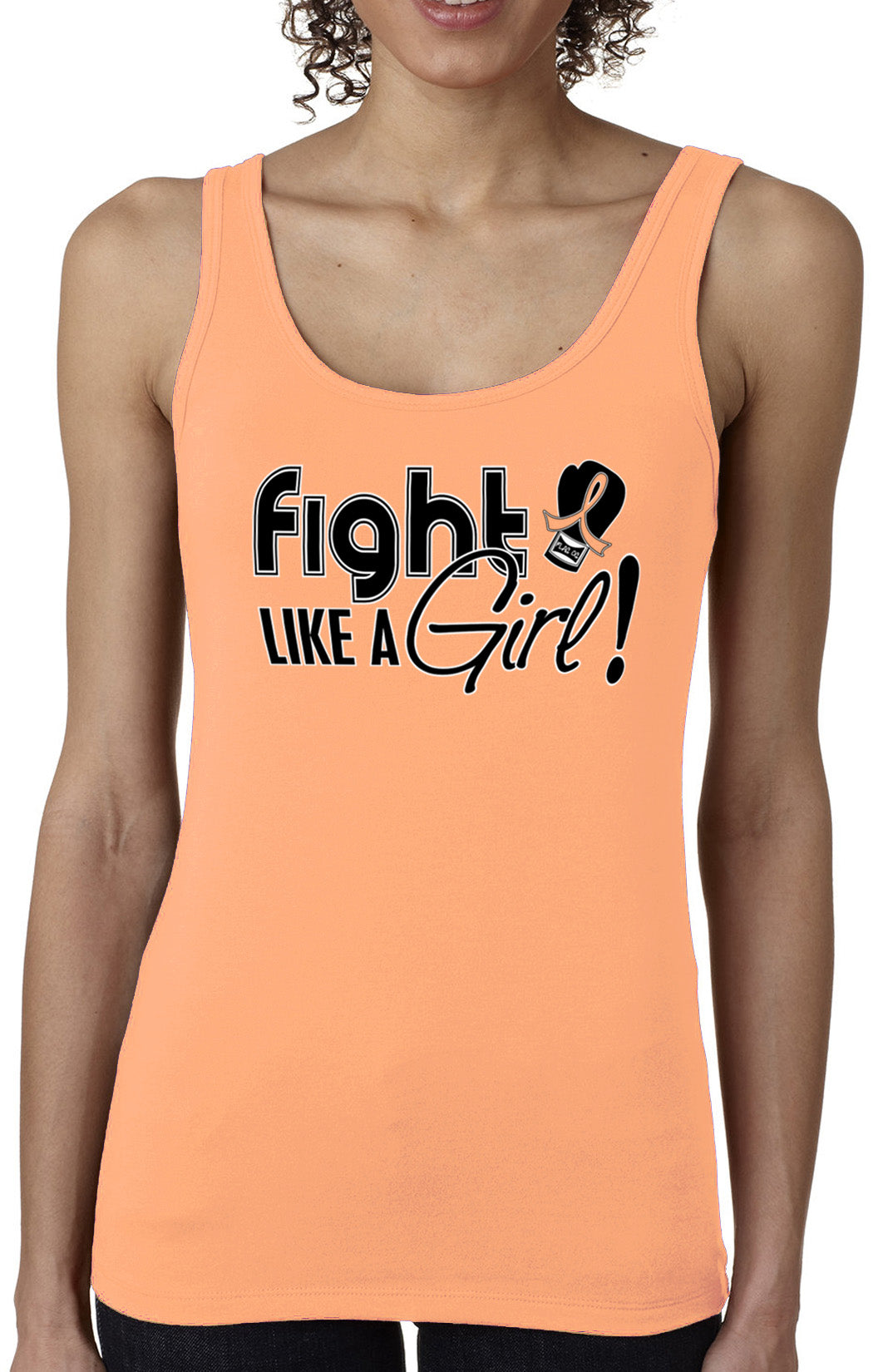 Fight Like a Girl Signature Women's Stretch Tank Top - Peach