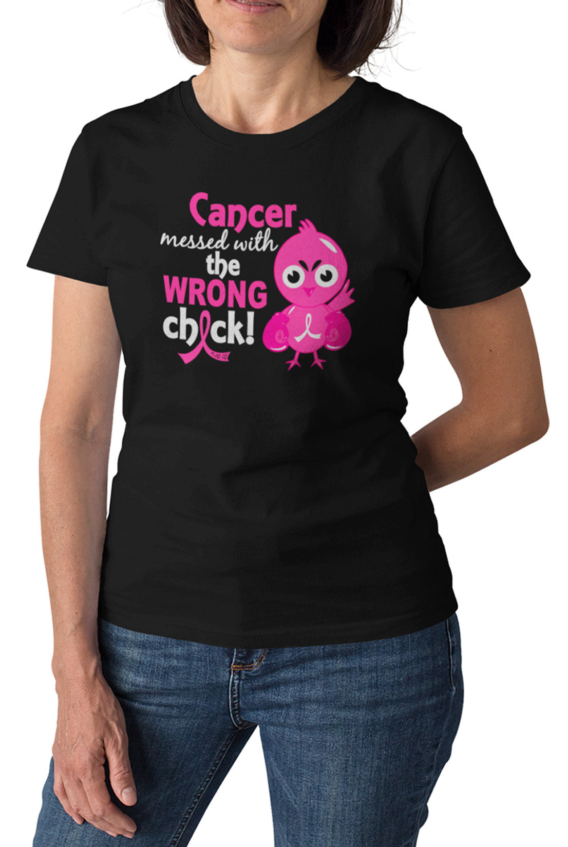 Wrong Chick Women's T-Shirt - Black w/ Pink
