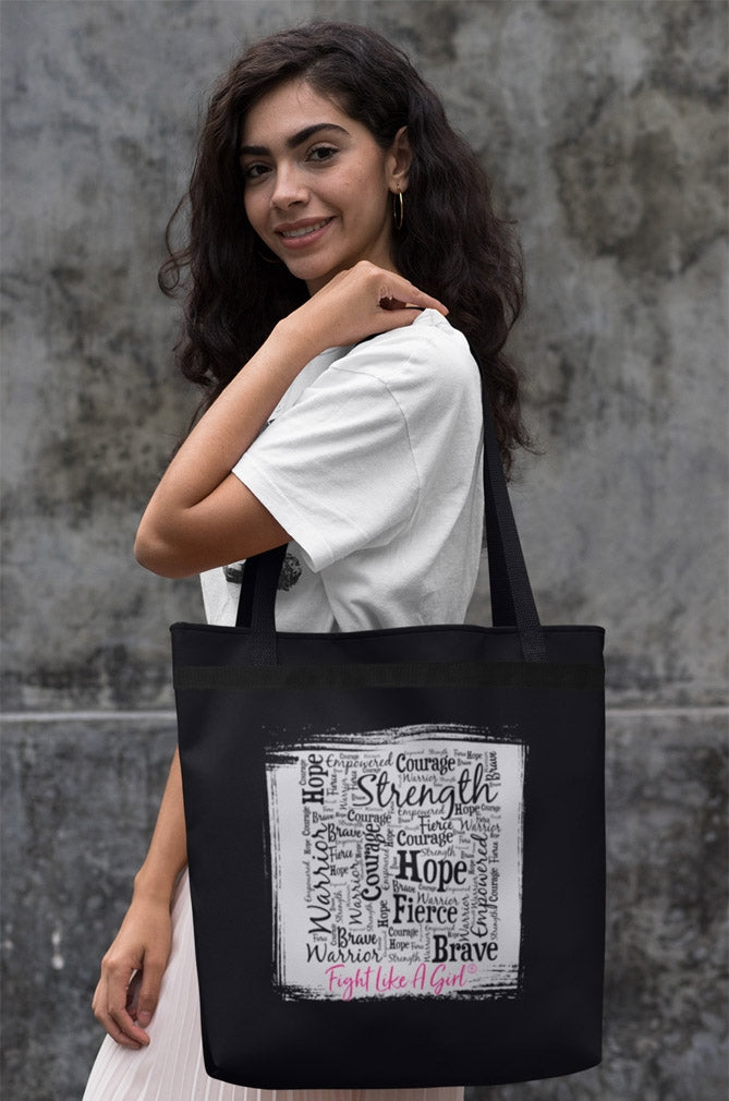 "Inspirational Word Collage" Darcey Tote Bag