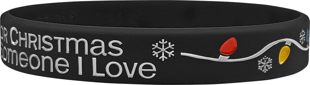 "All I Want for Christmas" Silicone Wristband - Black