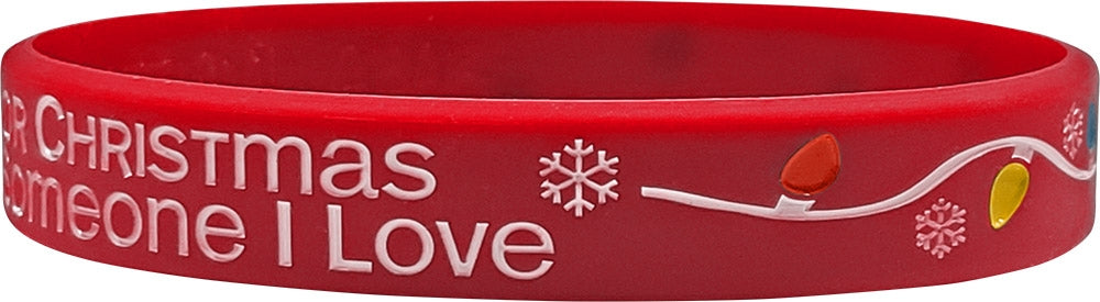 "All I Want for Christmas" Silicone Wristband - Red (Wristbands)