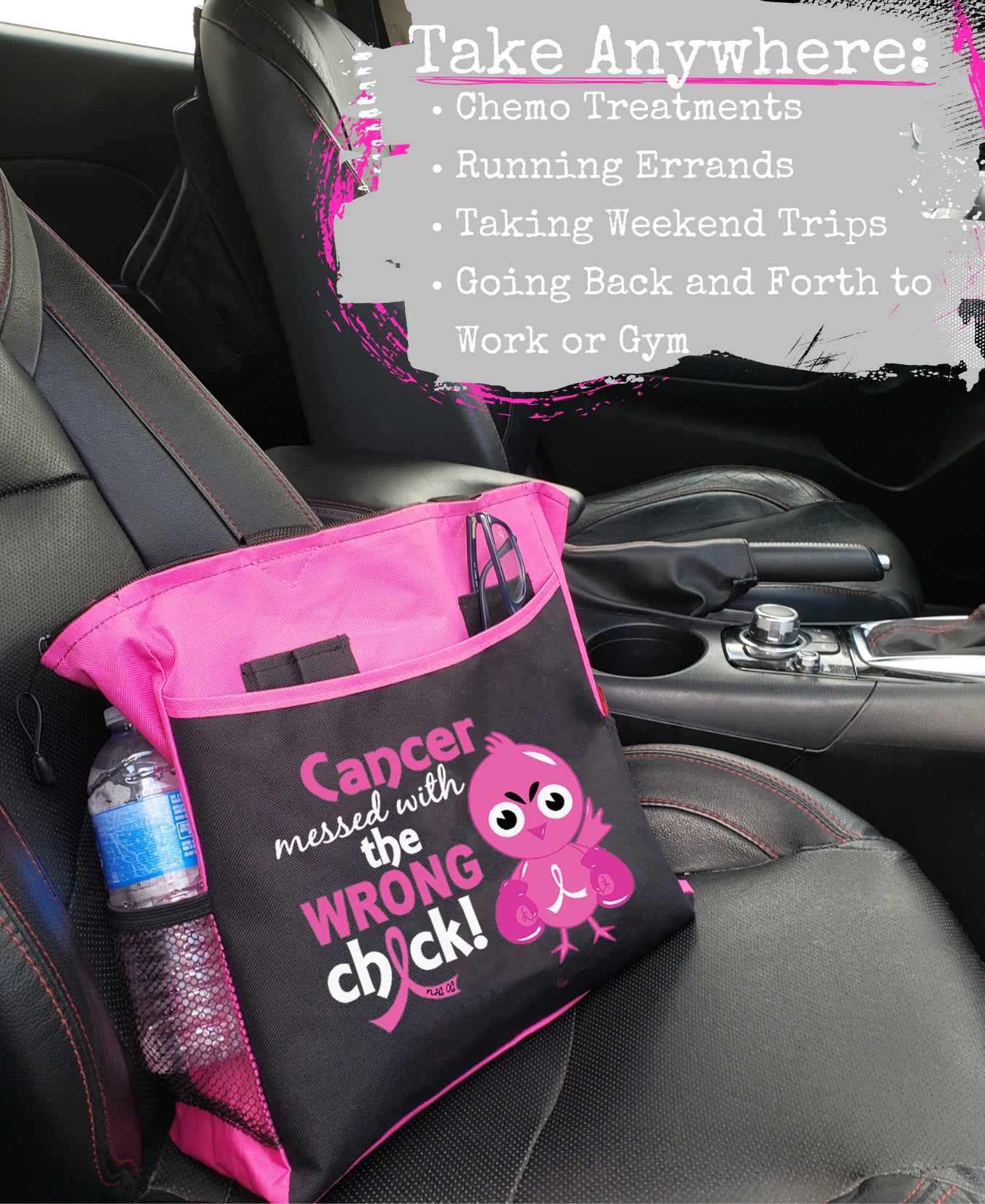 Wrong Chick Dakota Tote Bag - Black w/ Hot Pink