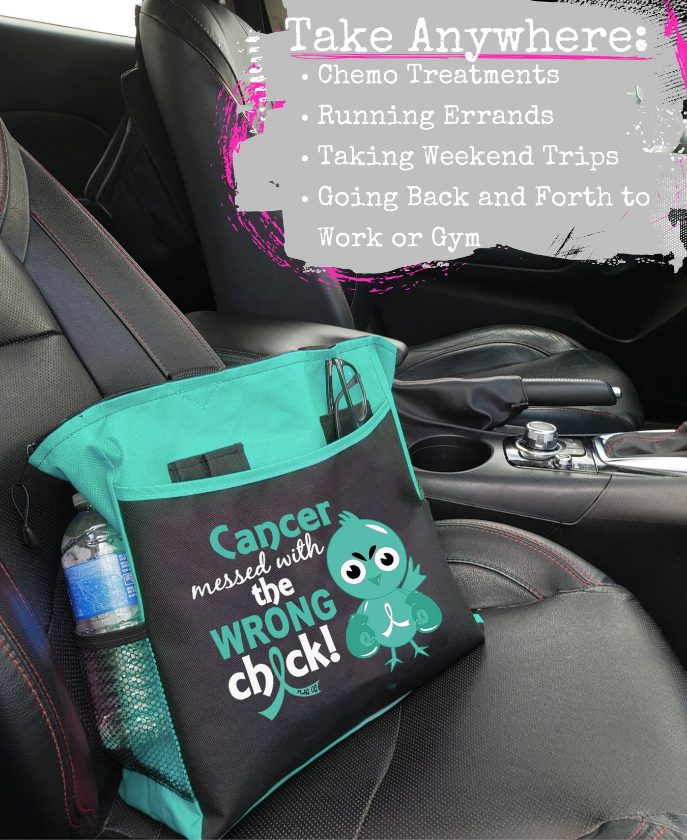 Wrong Chick Dakota Tote Bag - Black w/ Teal