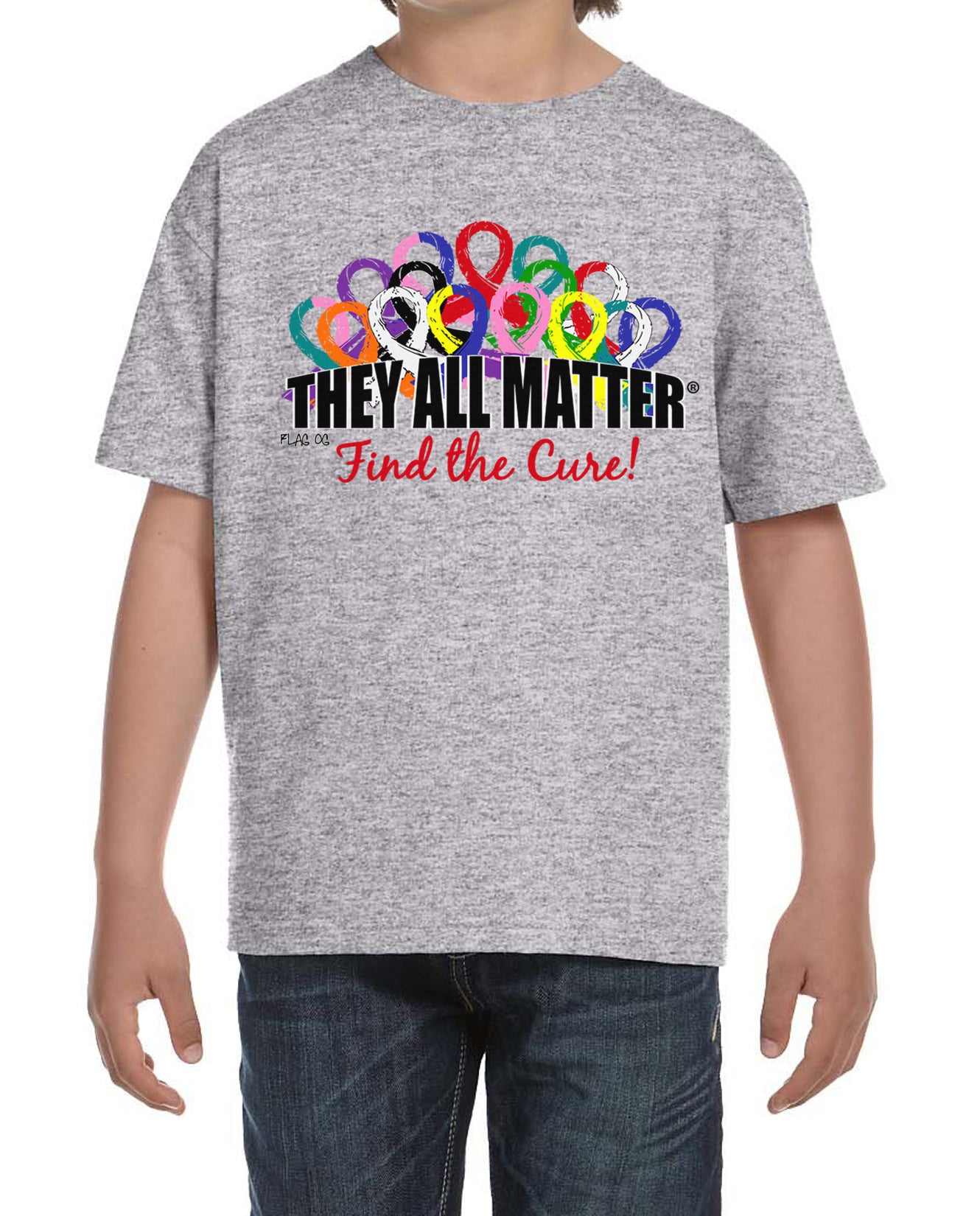 They All Matter Youth T-Shirt - Heather Grey