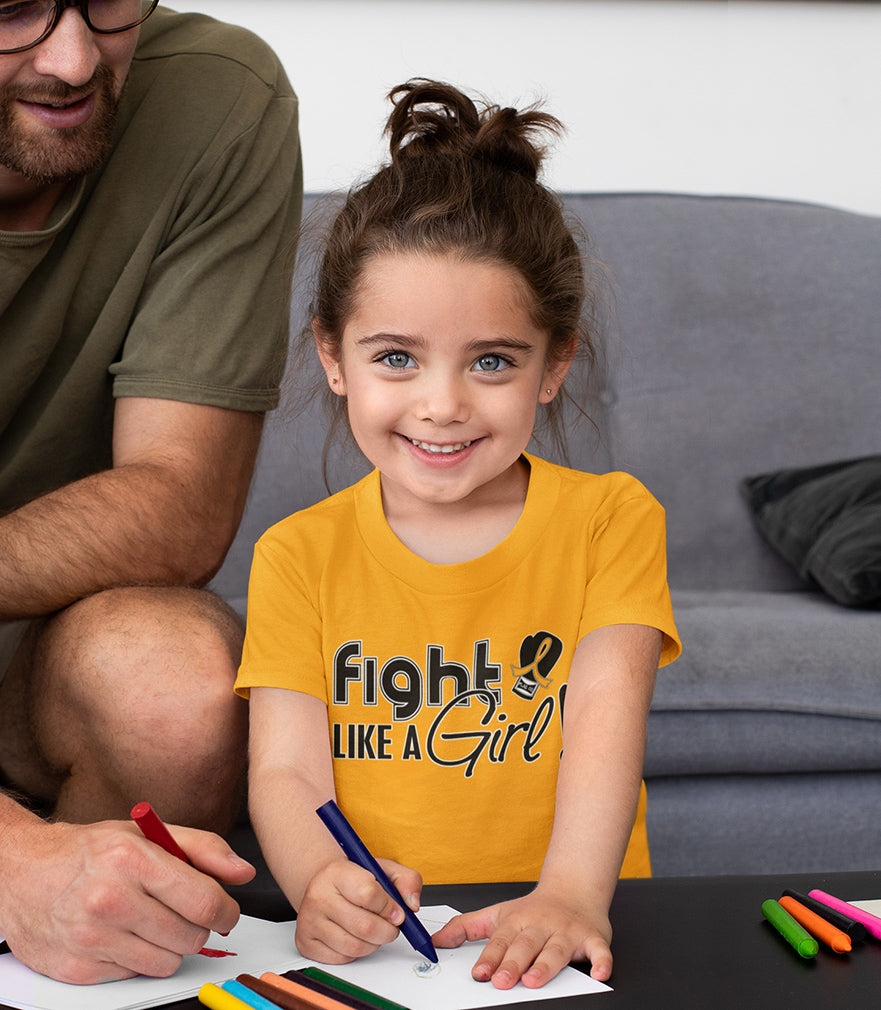 "Fight Like a Girl Signature" Kids T-Shirt - Gold