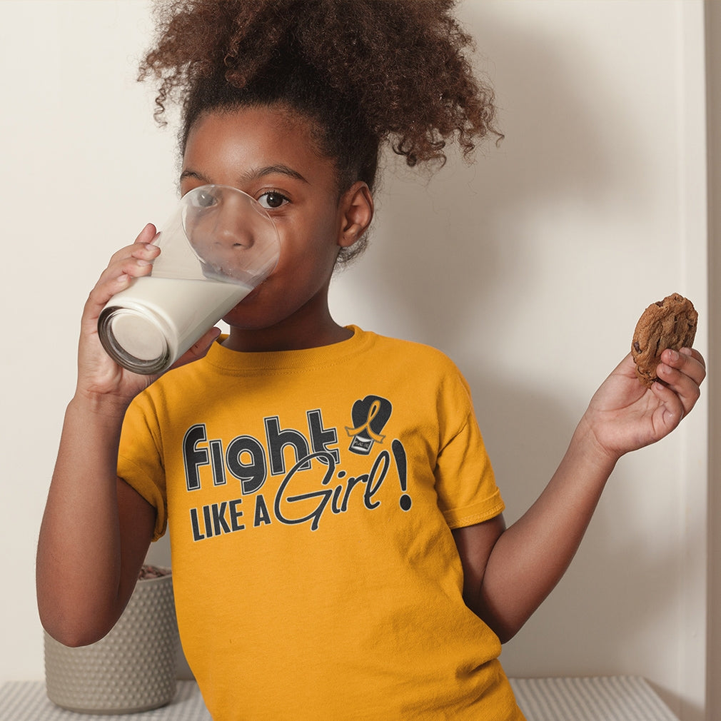 "Fight Like a Girl Signature" Kids T-Shirt - Gold