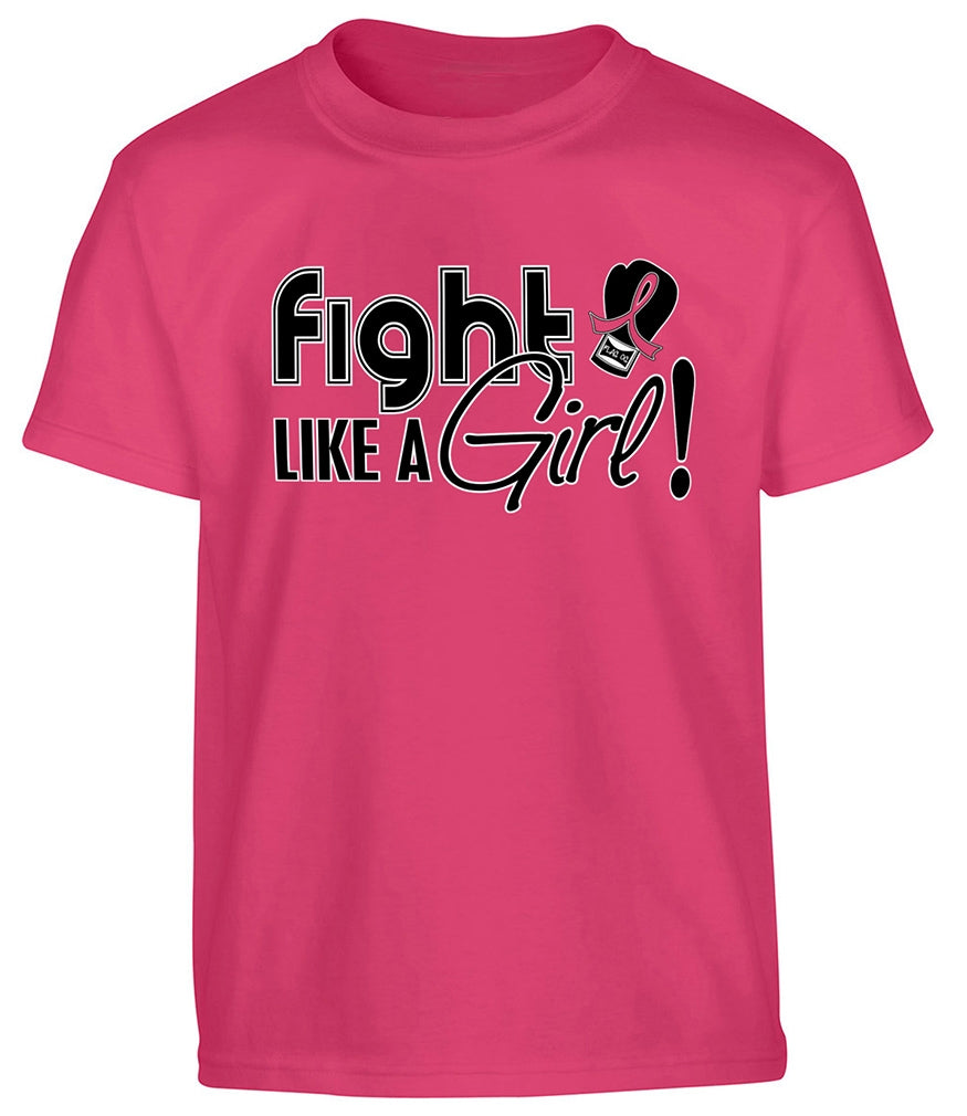 "Fight Like a Girl Signature" Kids T-Shirt - Hot Pink
