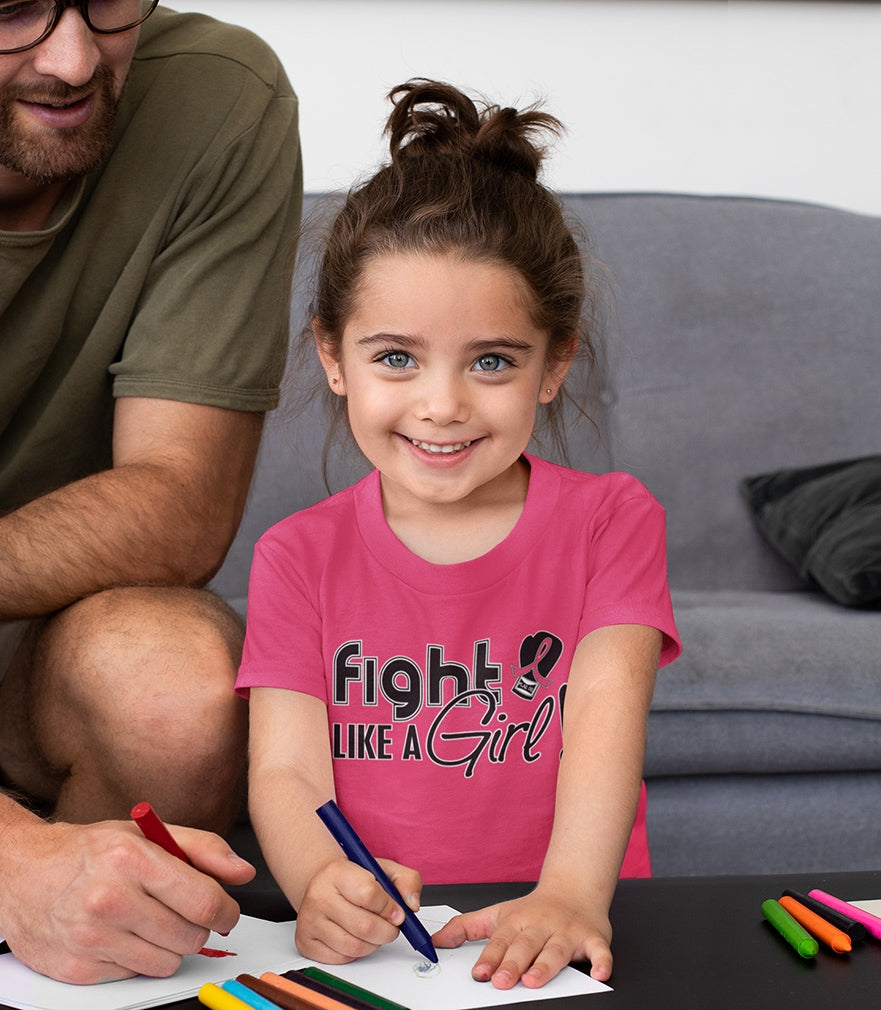 "Fight Like a Girl Signature" Kids T-Shirt - Hot Pink