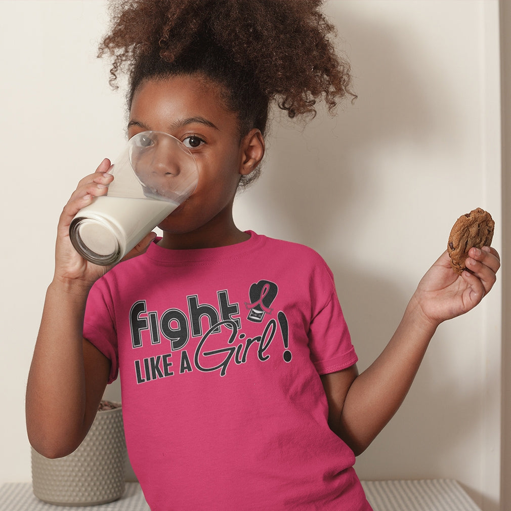 "Fight Like a Girl Signature" Kids T-Shirt - Hot Pink