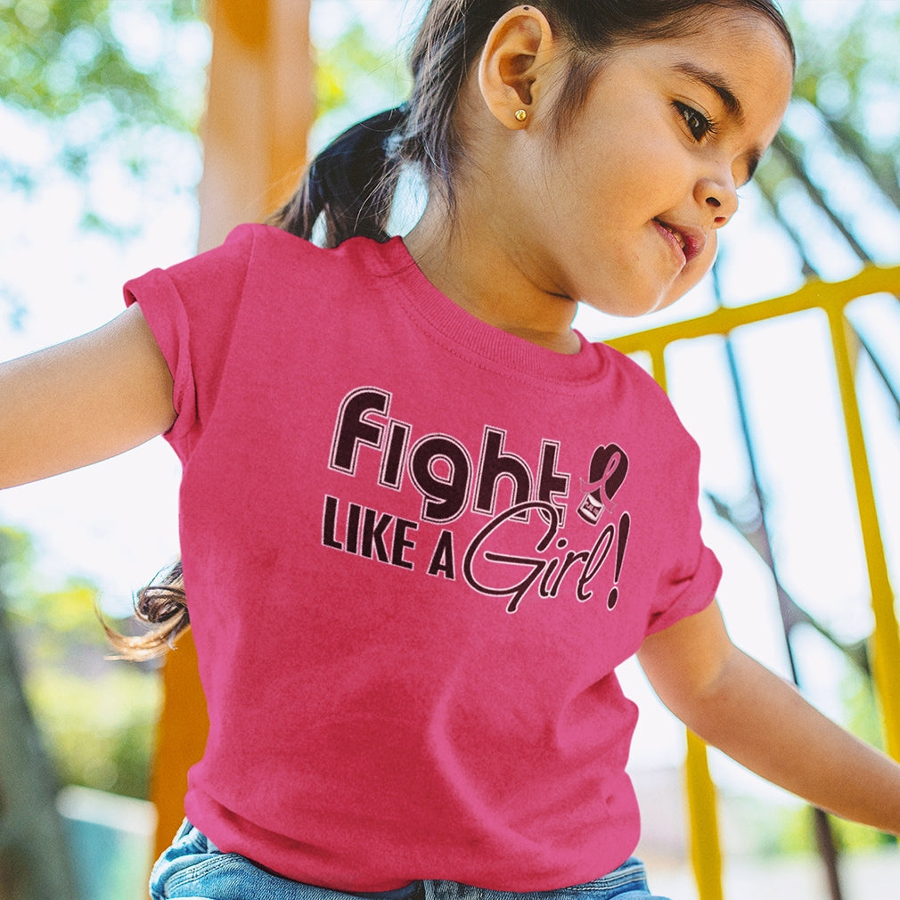 "Fight Like a Girl Signature" Kids T-Shirt - Hot Pink
