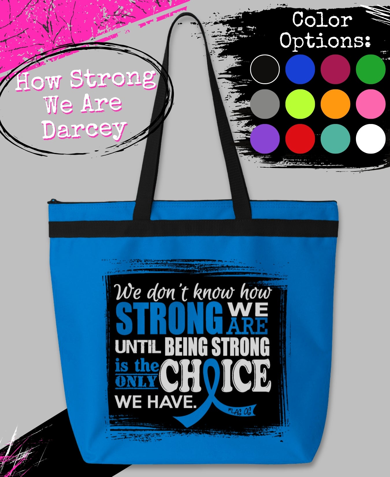 How Strong We Are Darcey Tote Bag - Blue
