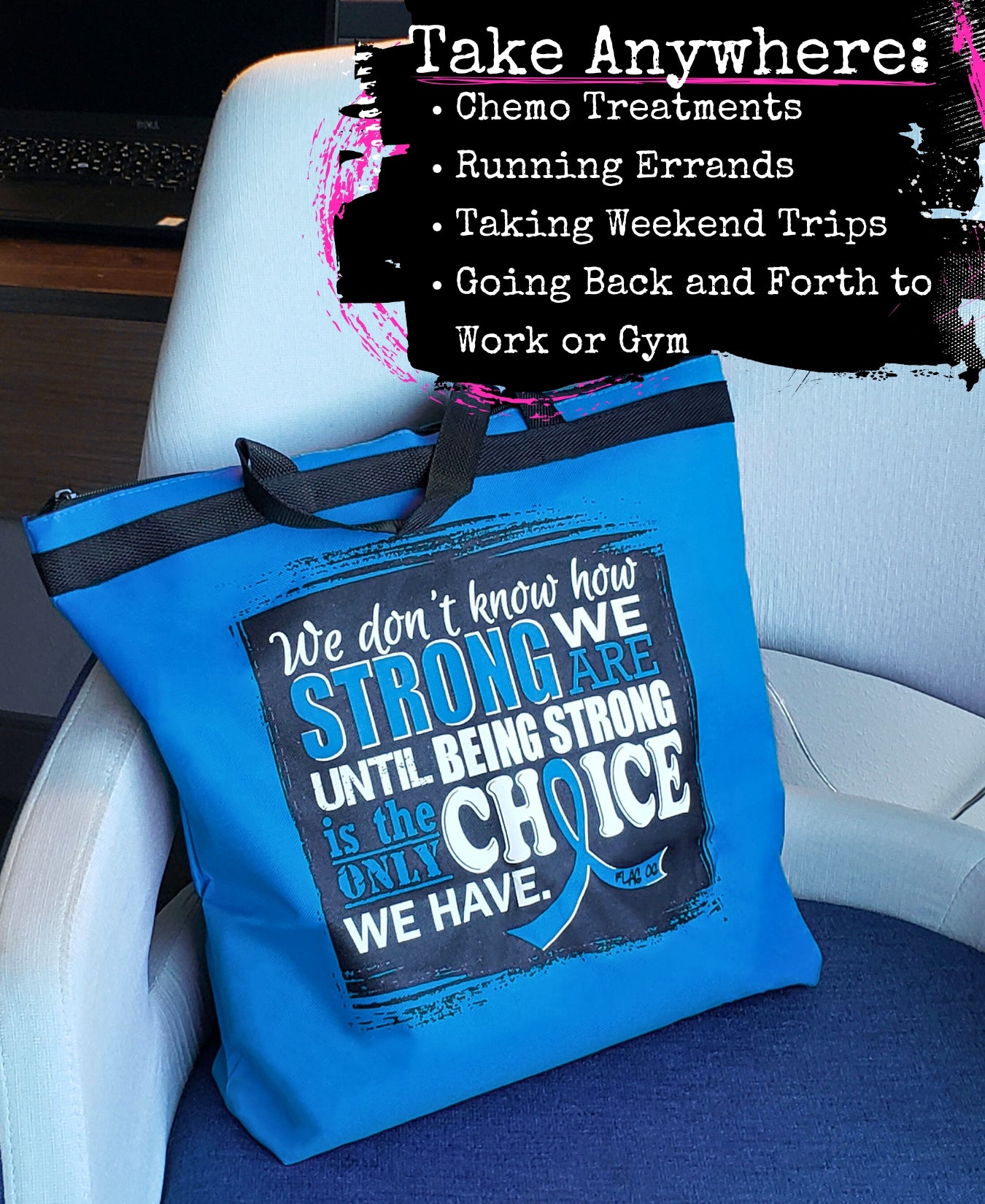 How Strong We Are Darcey Tote Bag - Blue