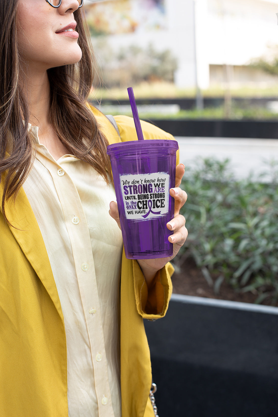 How Strong We Are Acrylic Tumbler - Purple