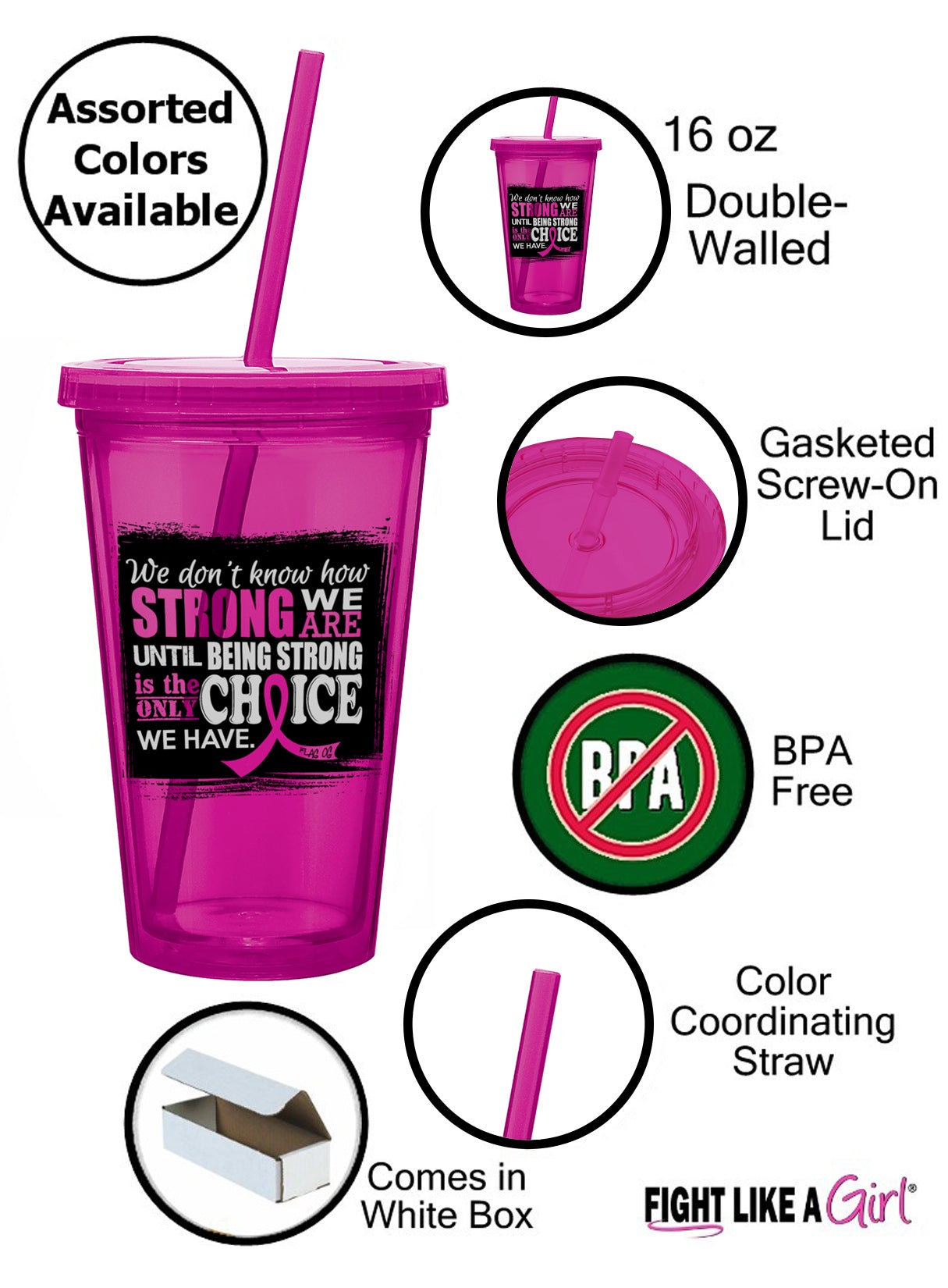 How Strong We Are Acrylic Tumbler - Purple
