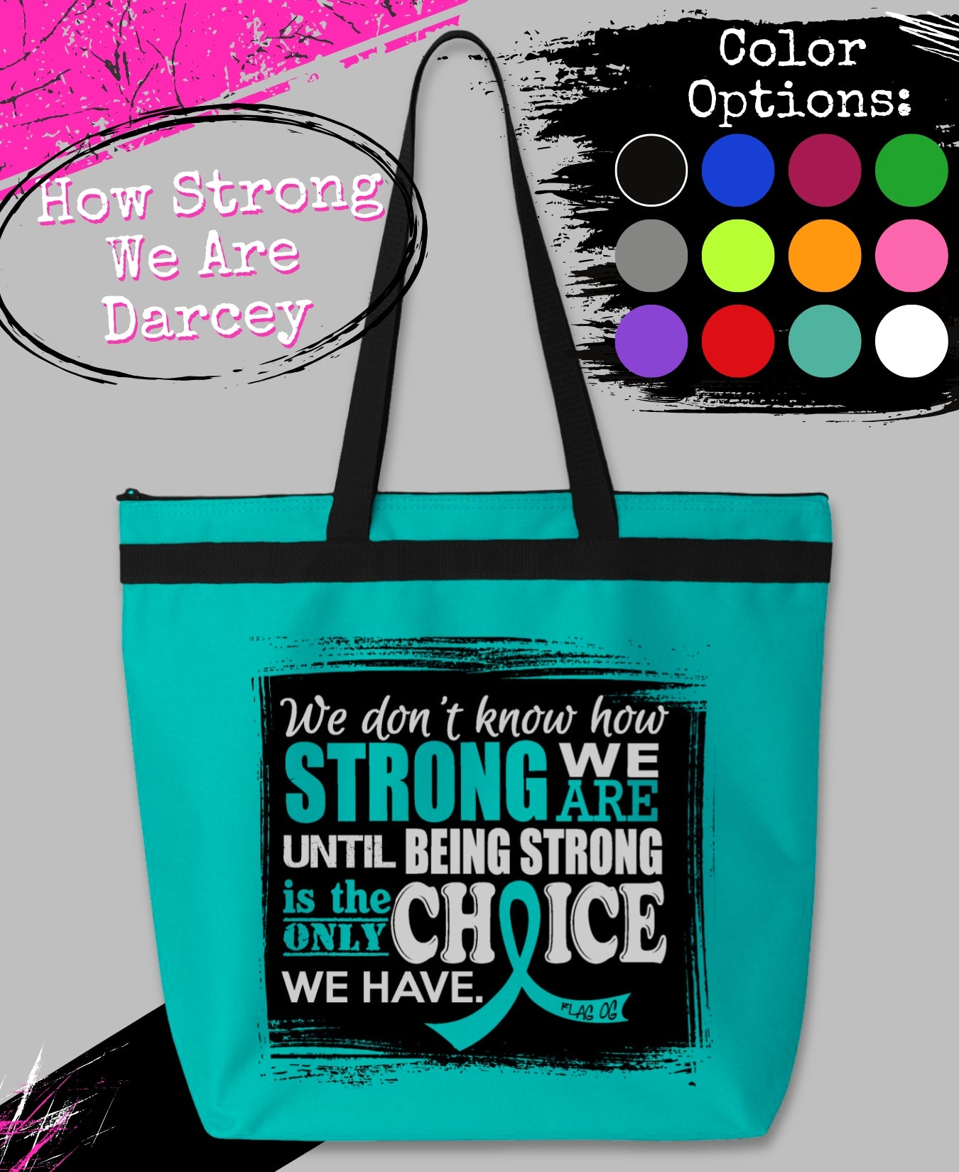 How Strong We Are Darcey Tote Bag - Teal