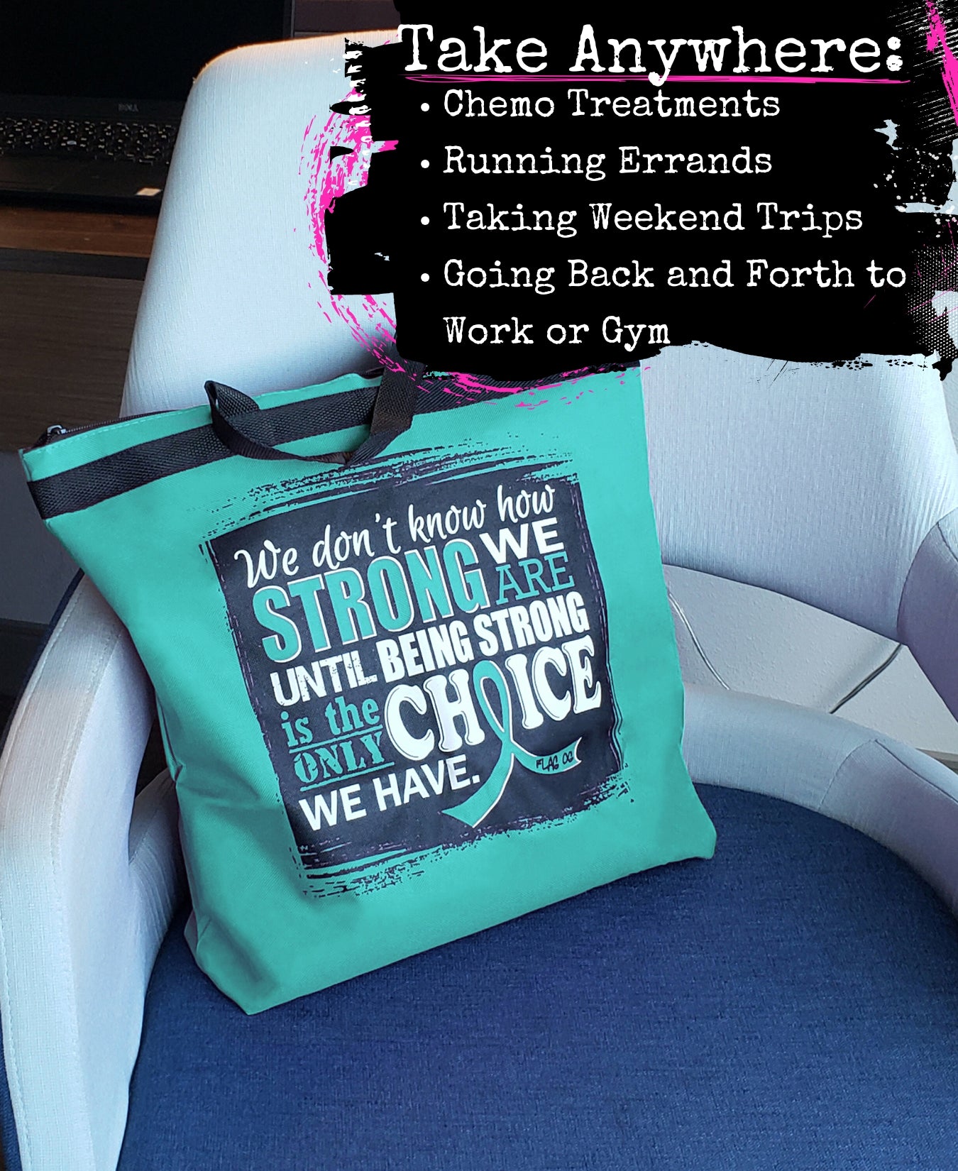 How Strong We Are Darcey Tote Bag - Teal