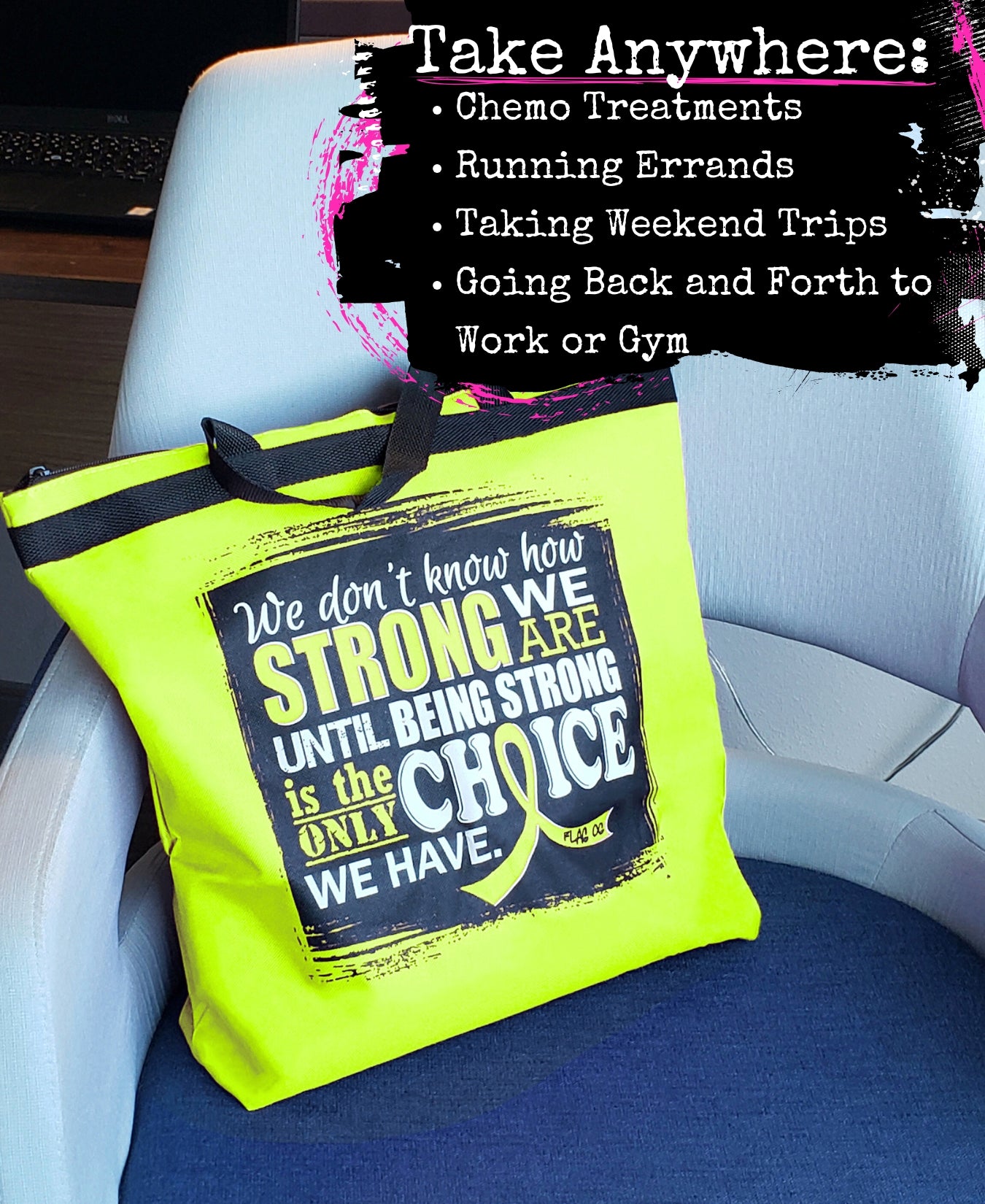 How Strong We Are Darcey Tote Bag - Lime Green