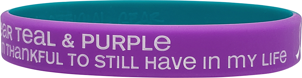 Thankful to Still Have Silicone Wristband - Teal/Purple