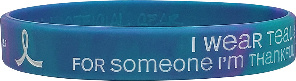 Thankful to Still Have Silicone Wristband - Teal/Purple Swirl