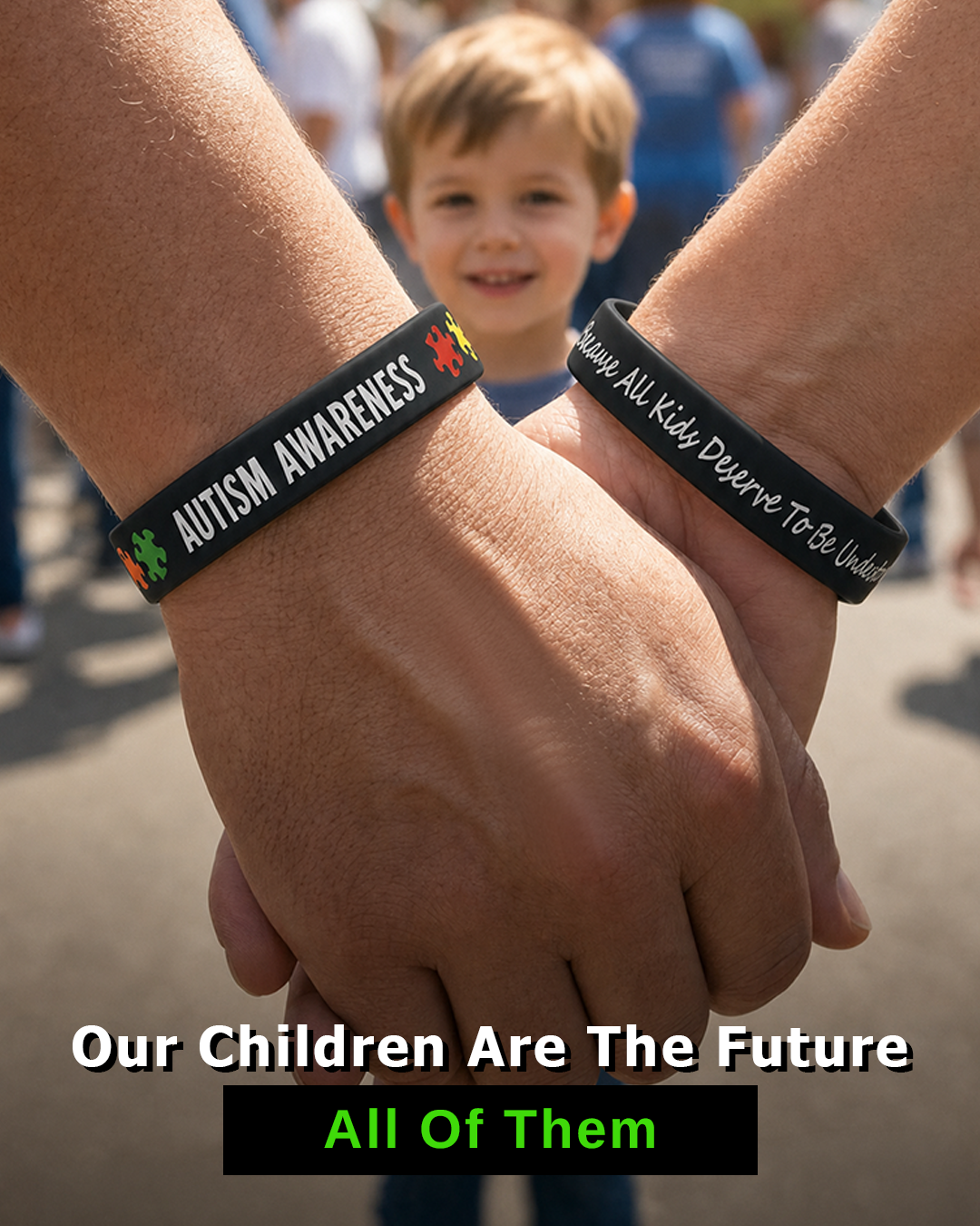 Autism Awareness Silicone Wristband - Black