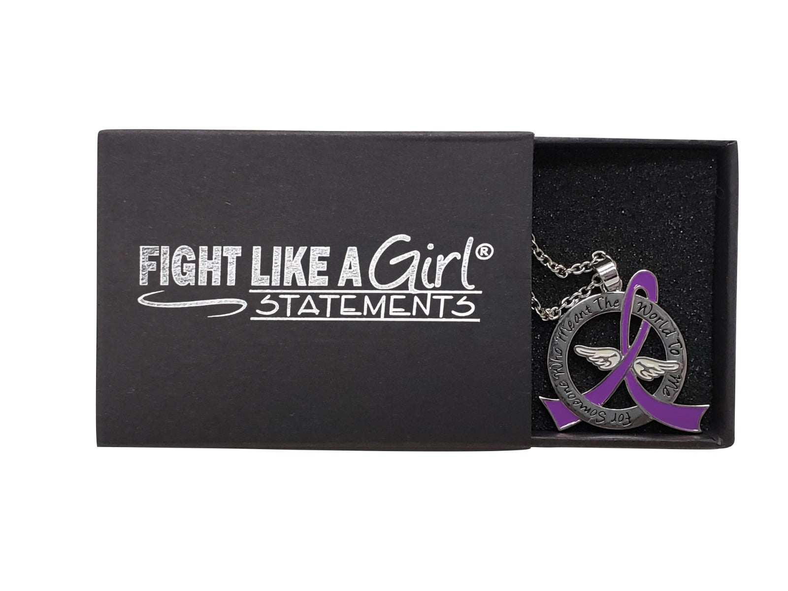 Meant the World to Me Awareness Ribbon Necklace - Purple