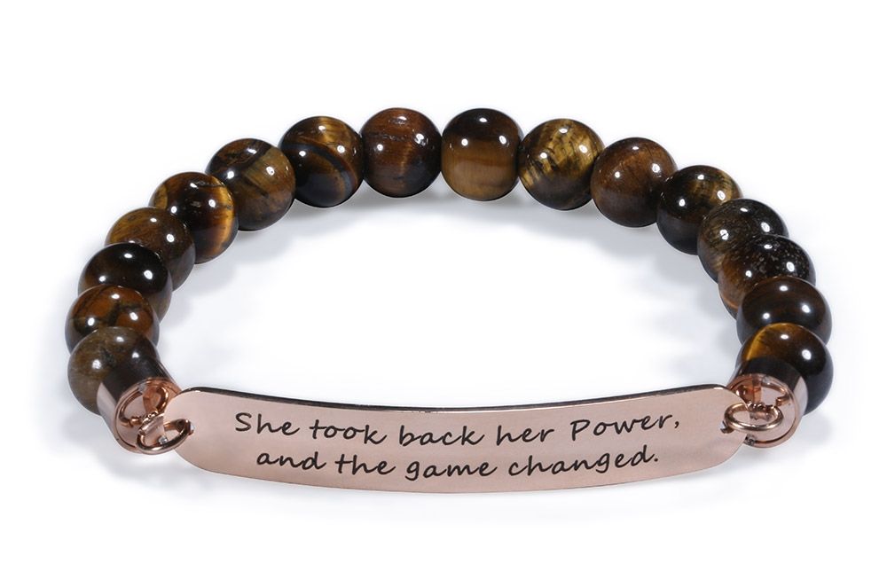 She Took Back Her Power Bead Stretch Bracelet - Tiger's Eye (Discontinued)