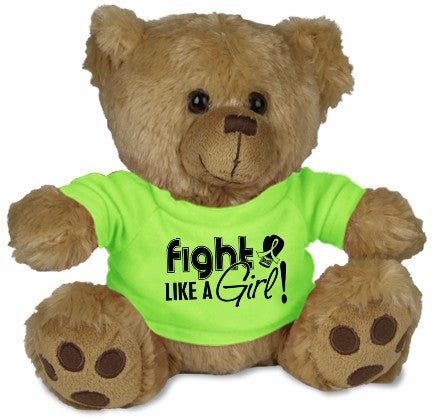 Fight Like a Girl Teddy Bear Stuffed Animal - Lime Green