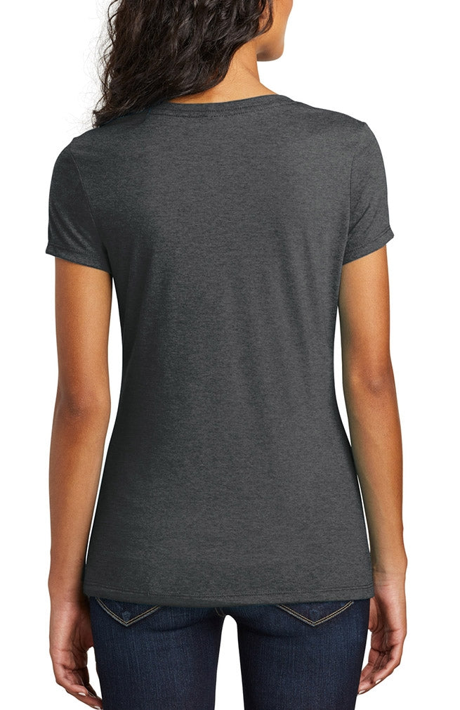 "Fight Like a Girl Hashtag" Ladies' V-Neck T-Shirt - Black Frost