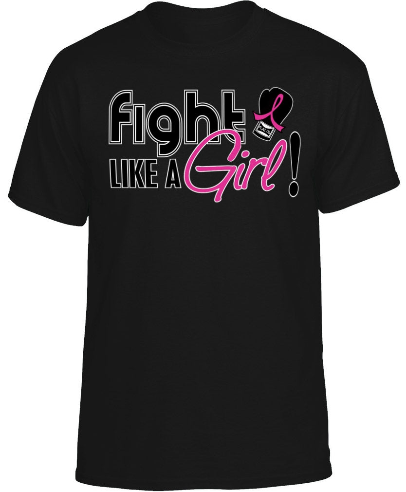 "Fight Like a Girl Signature" Unisex T-Shirt - Black w/ Pink