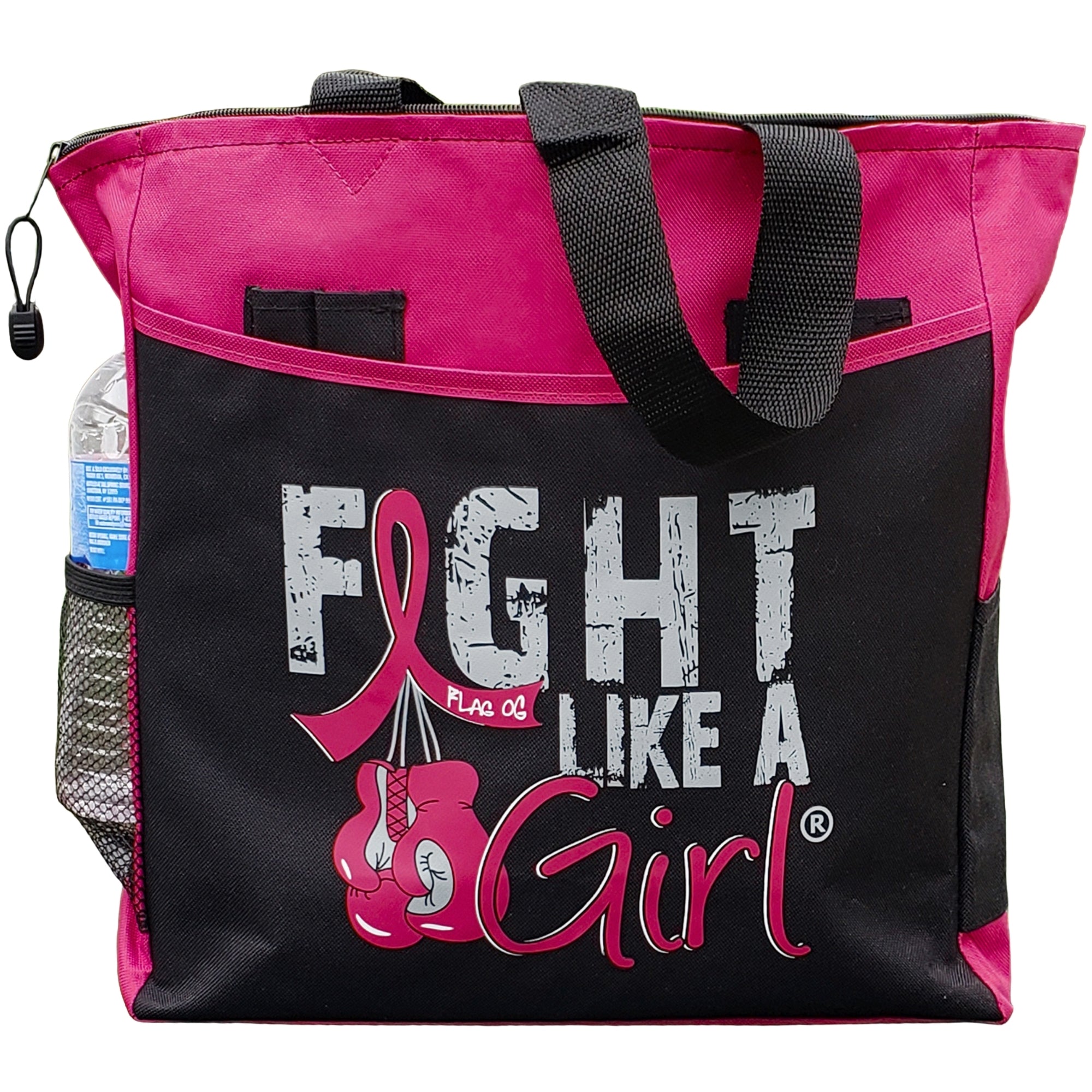Fight Like a Girl Knockout Dakota Tote Bag - Black w/ Burgundy