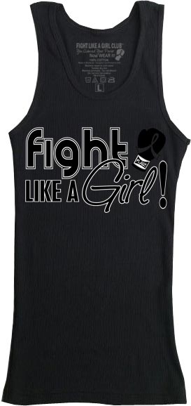 Fight Like a Girl Signature Women's Spaghetti Strap Tank Top - Black (Discontinued)