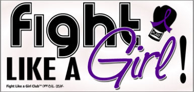 Fight Like a Girl Bumper Stickers with Purple Ribbon