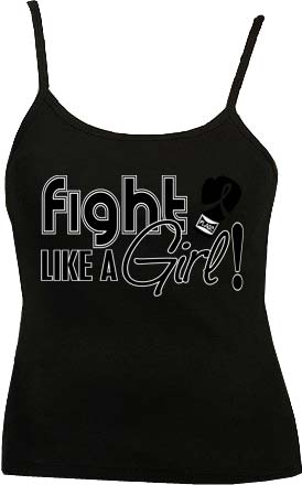 Fight Like a Girl Signature Women's Spaghetti Strap Tank Top - Black