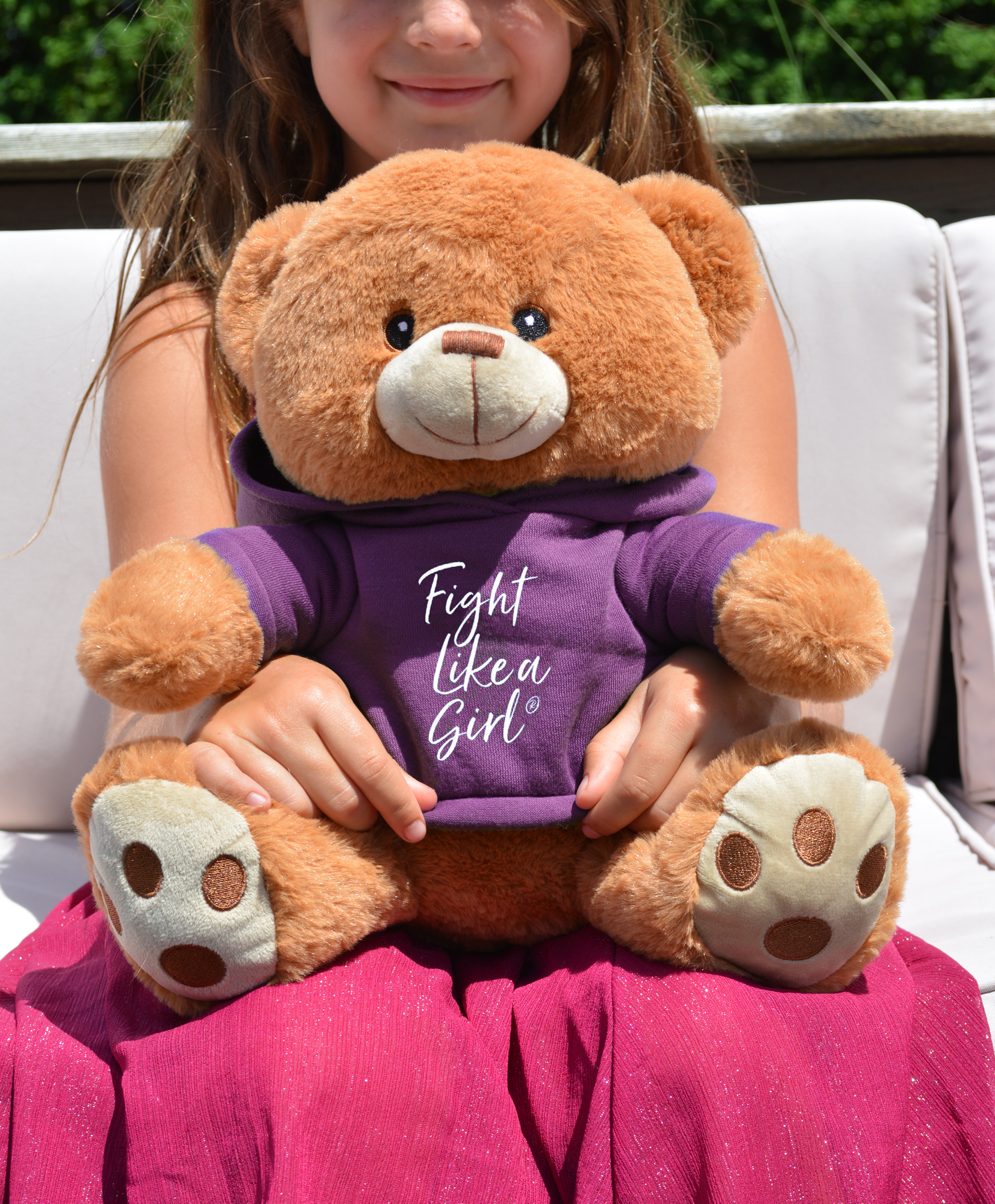 Fight Like a Girl Script Fight Pal Teddy Bear - Purple