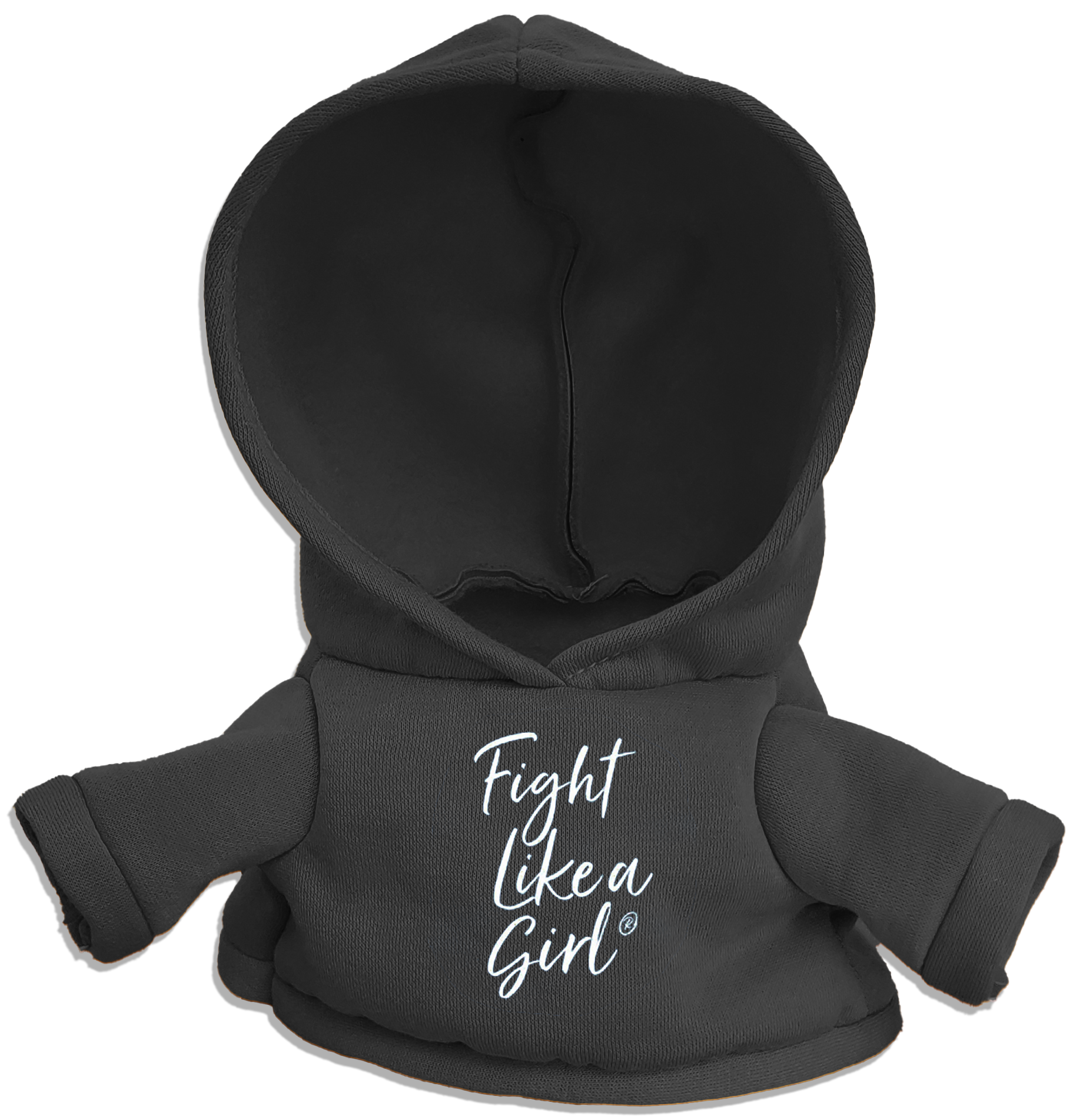 Fight Like a Girl Script Hoodie for Stuffed Animal - Black