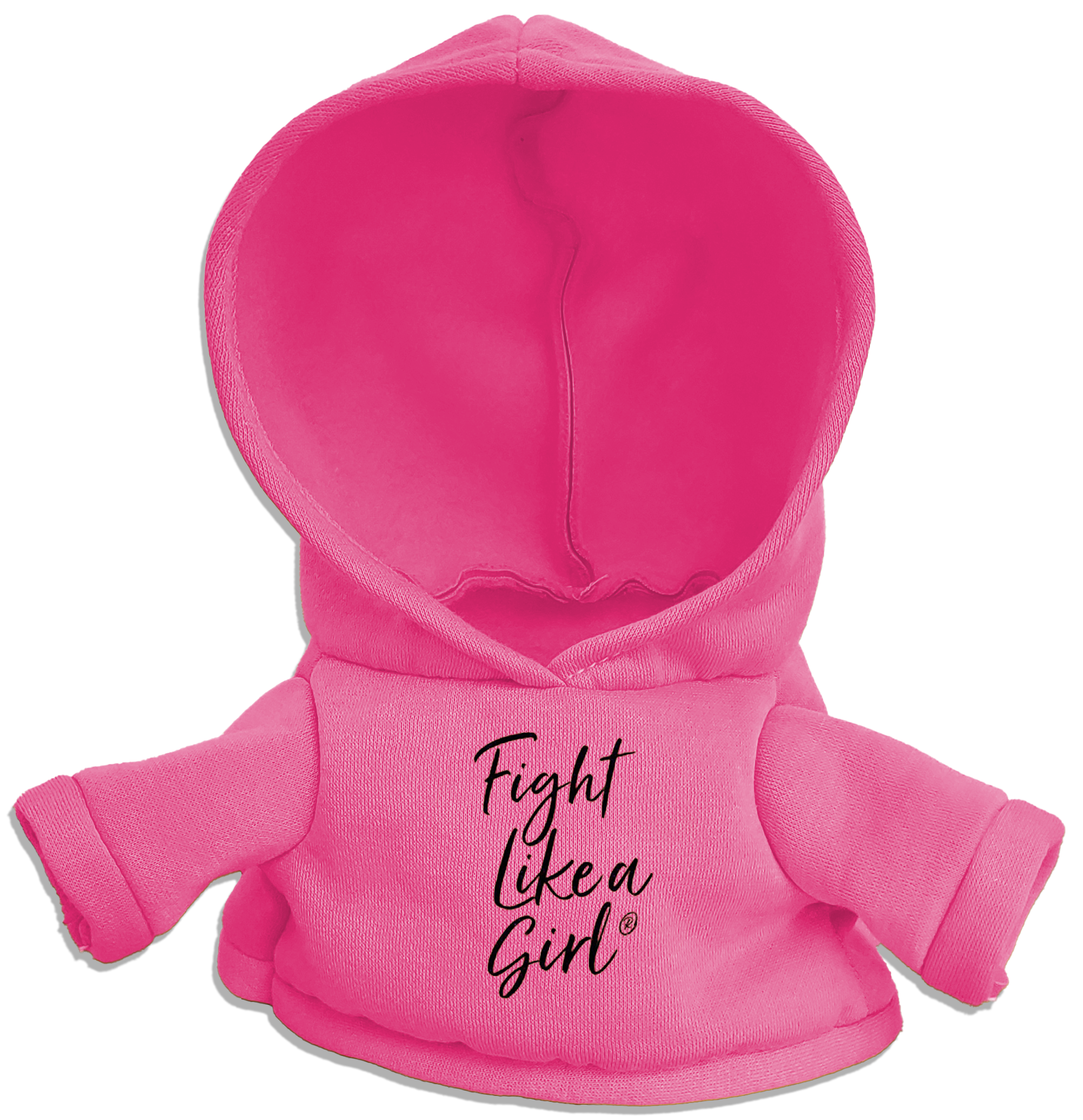 Fight Like a Girl Script Hoodie for Stuffed Animal - Pink