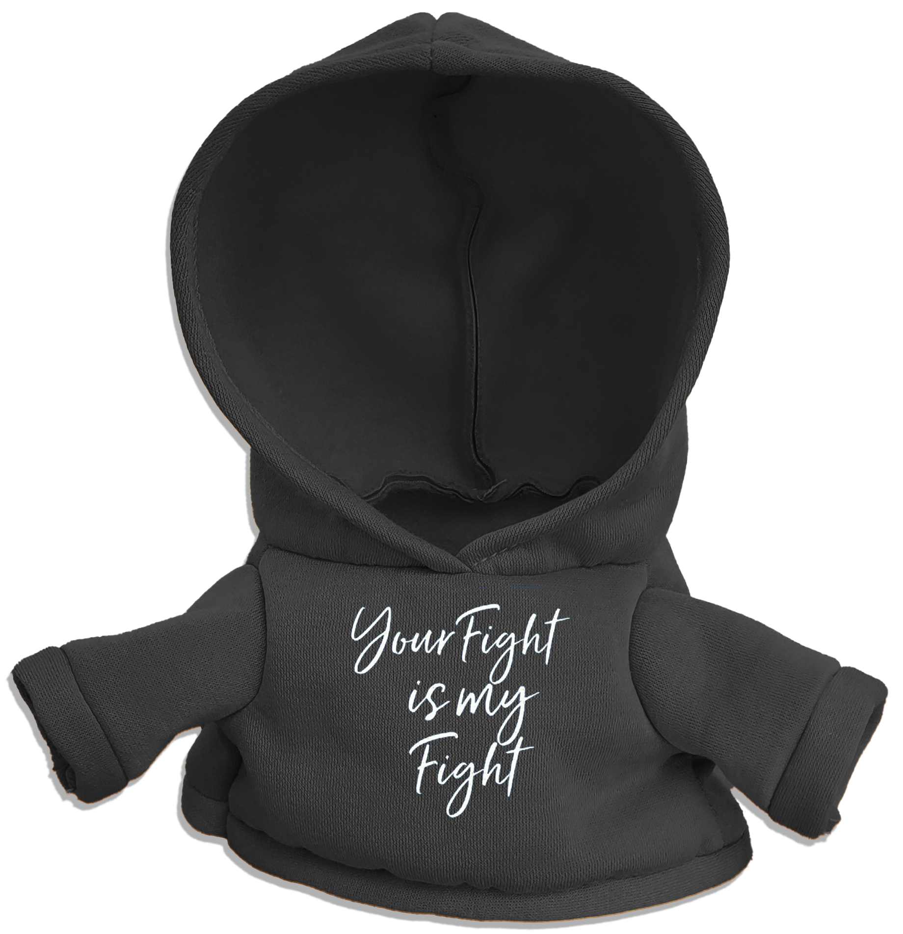 Your Fight Is My Fight Script Hoodie for Stuffed Animal - Black